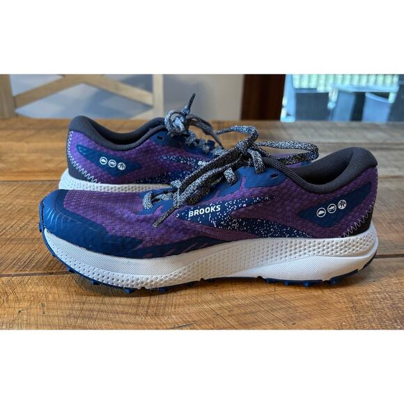 Brooks Divide 4 Purple Navy Womens Hiking Trail Running Shoes Size 6.5 EUC - Picture 5 of 11